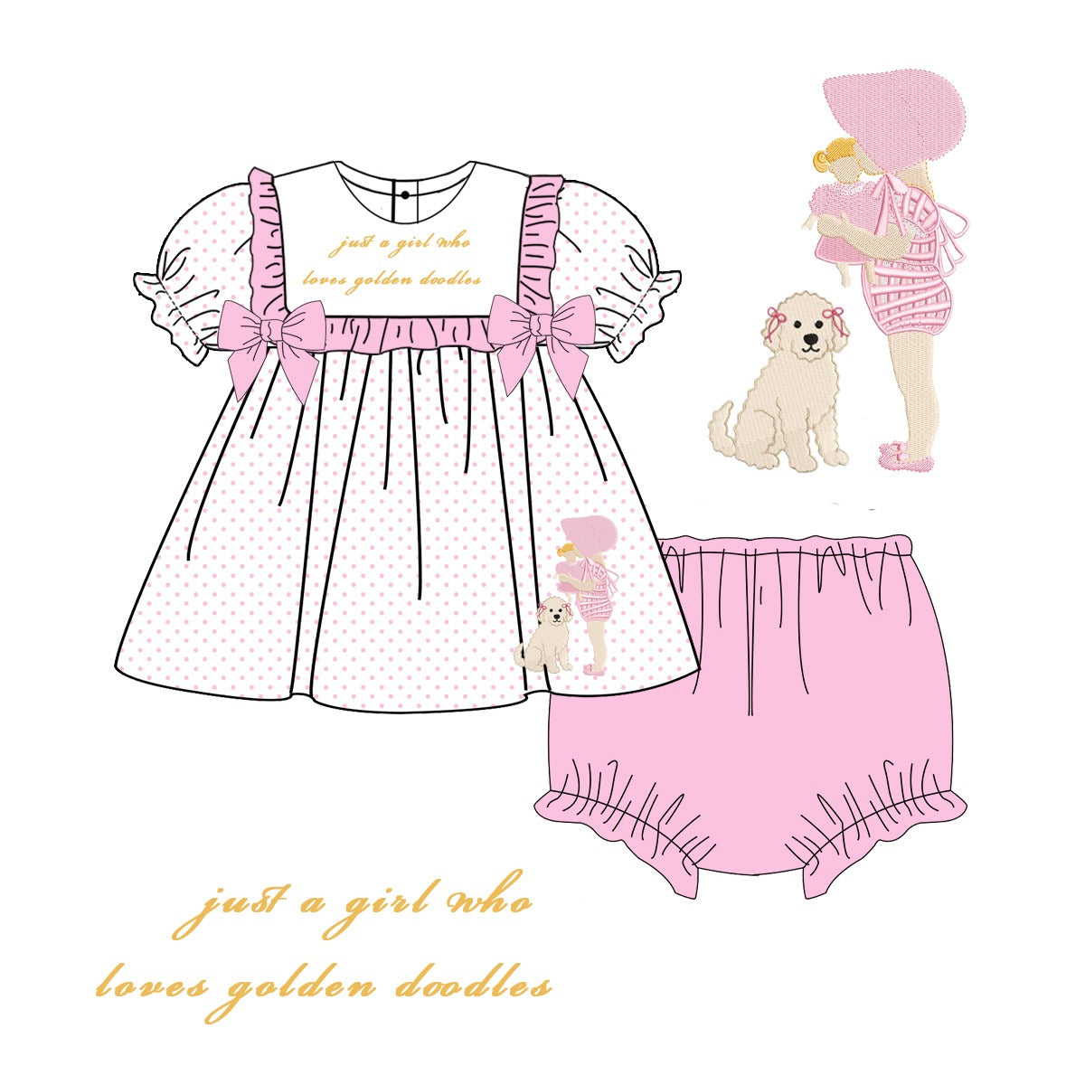 RTS- Golden Doodle - Diaper Set