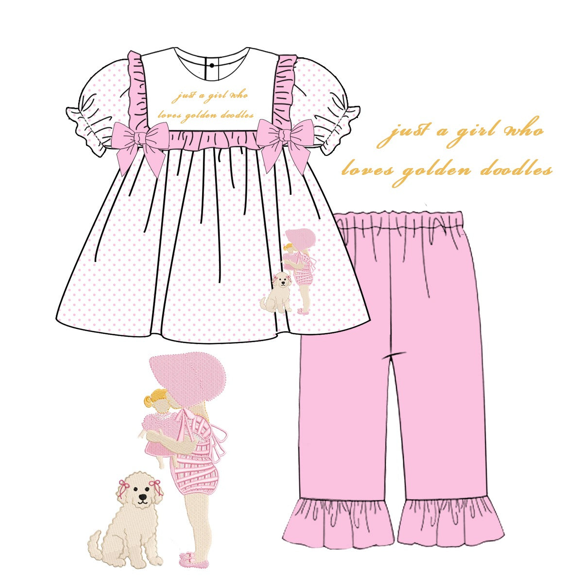 RTS- Golden Doddle Pants Set