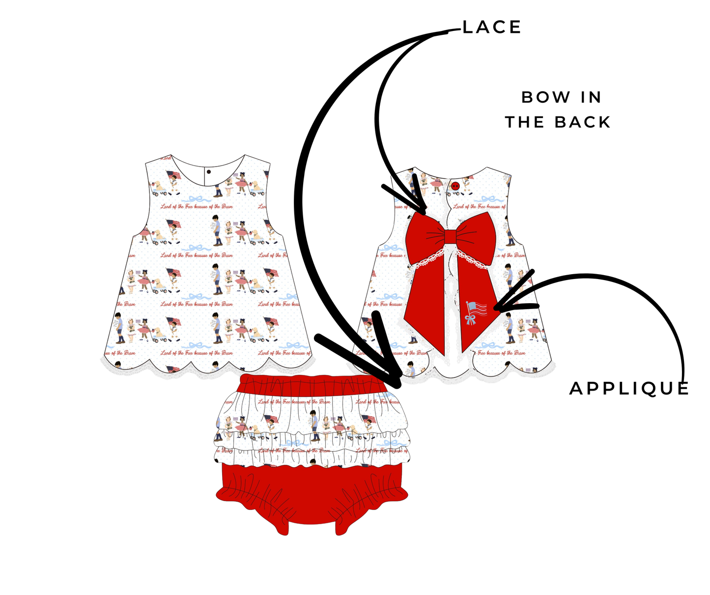 PO- Military Bow Bloomer Set