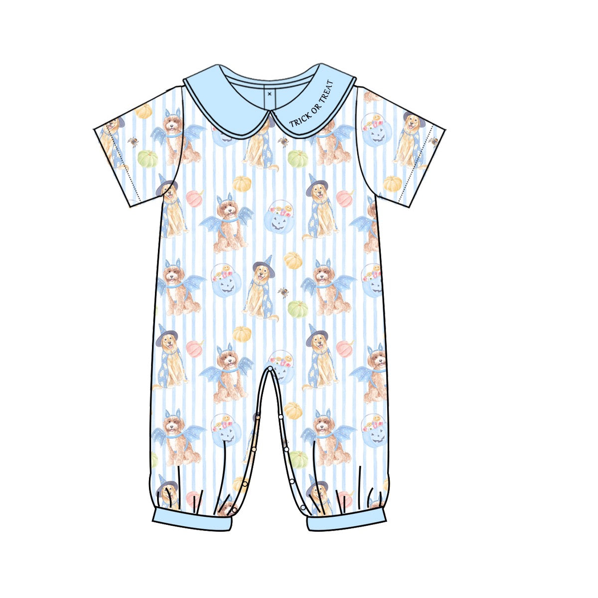 Pup-Halloween- Boys Romper