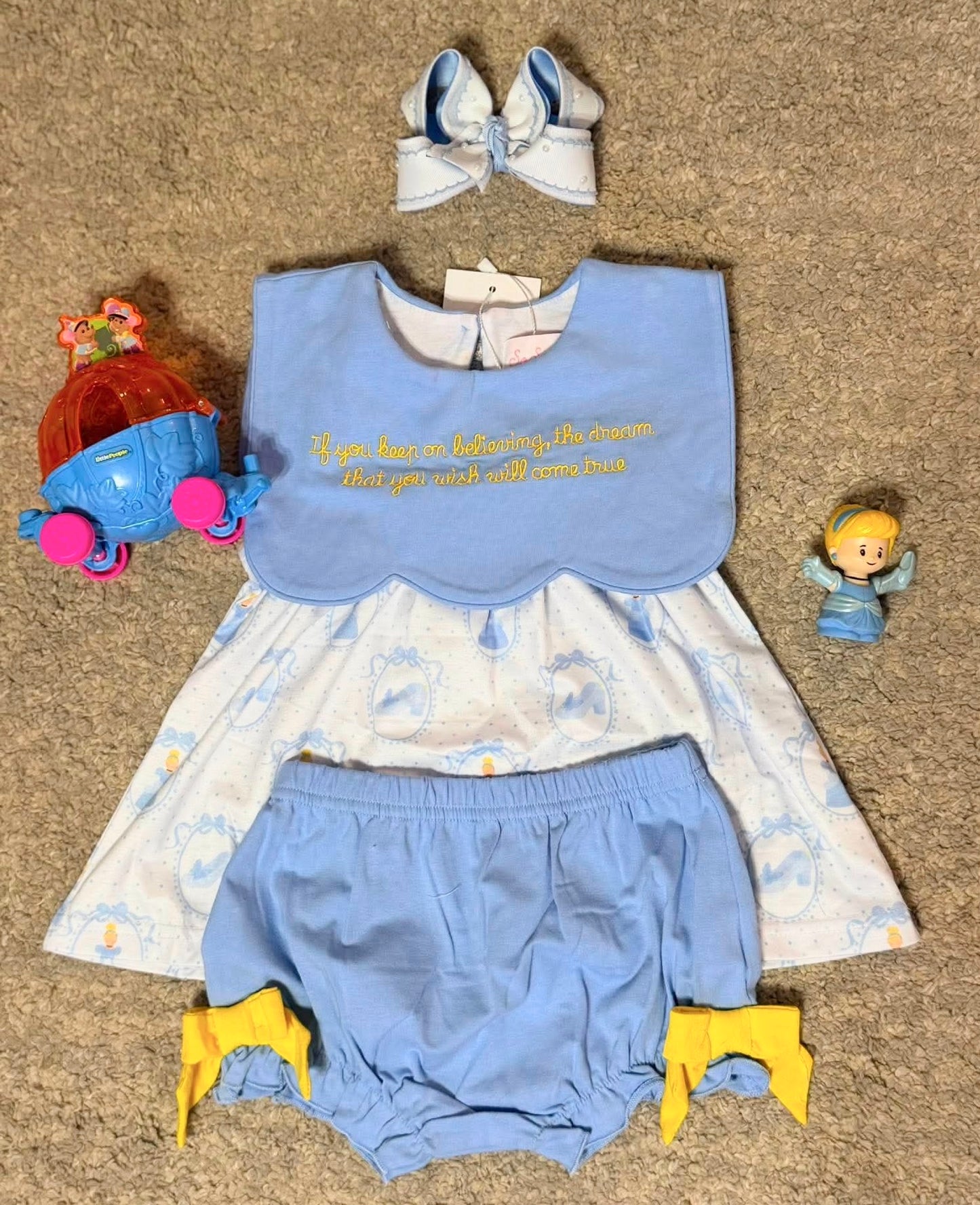 RTS- Blue princess diaper set