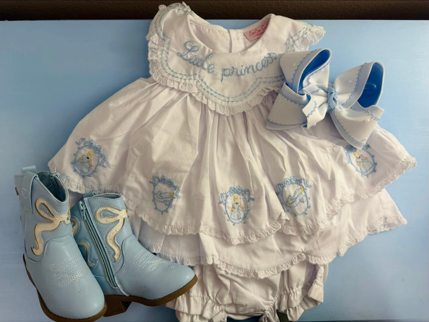 RTS- Shadow Blue Princess diaper set