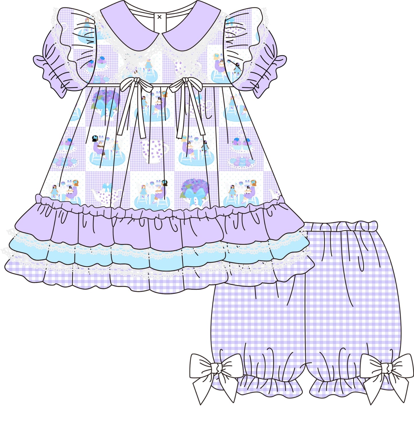 RTS- TEA PARTY SHORTS SET-