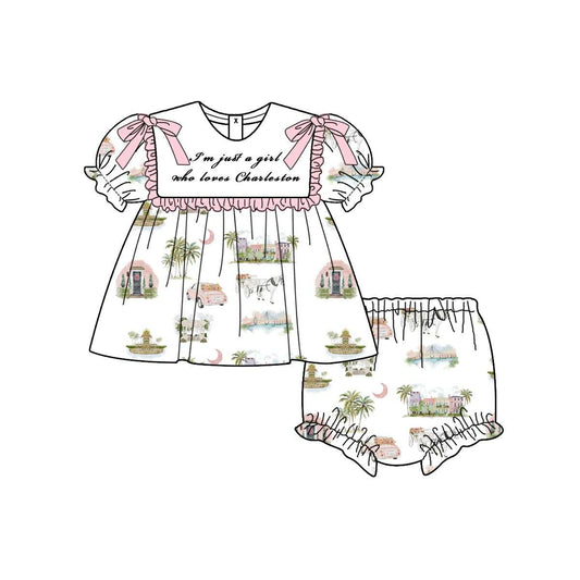 RTS- Just A Girl Who Loves Charleston - Diaper Set